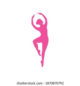 Beautiful ballet dancer silhouette illustration design 