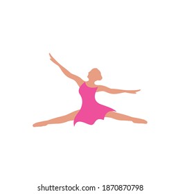Beautiful ballet dancer silhouette illustration design 