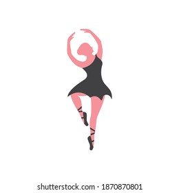 Beautiful ballet dancer silhouette illustration design 