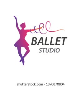 Beautiful ballet dancer silhouette illustration design 