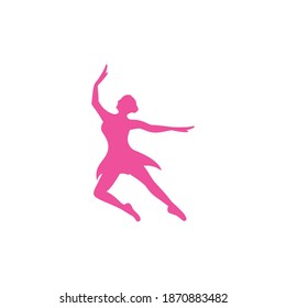 Beautiful ballet dancer silhouette illustration design 