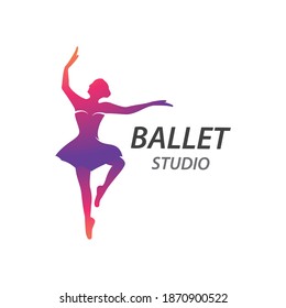 Beautiful ballet dancer silhouette illustration design 