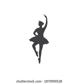 Beautiful ballet dancer silhouette illustration design 
