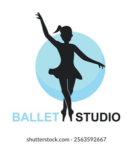 Beautiful ballet dancer silhouette illustration design