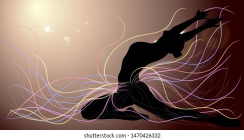Beautiful ballet dancer in the spotlight