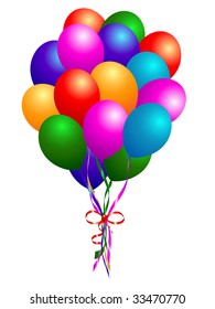 Beautiful balloon with bow. Vector illustration.
