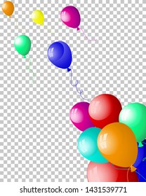 Beautiful balloons in the air. Vector illustration.