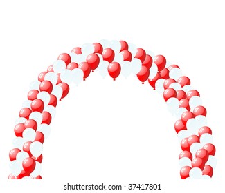 Beautiful balloons in the air. Vector illustration.