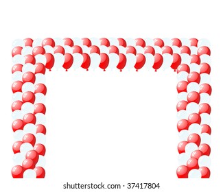 Beautiful balloons in the air. Vector illustration.
