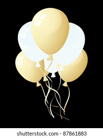 Beautiful balloons in the air. Vector illustration.