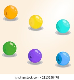 BEAUTIFUL BALLS OF DIFFERENT COLORS.10 EPS