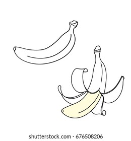 A beautiful banana. Vector illustration for a postcard or a poster, print on clothes. Fashion and Style.