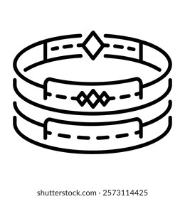 Beautiful bangles icon in line style 