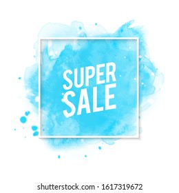 Beautiful banner background vector illustration of watercolor sales