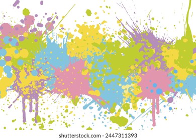 Beautiful banner with bright colorful splash blots. Background for text. Vector illustration