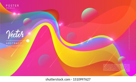 Beautiful banner colorful fluid loop background. Vector background 3d style can be used in cover design, book design, poster, cd cover, flyer, website backgrounds or advertising. Vector