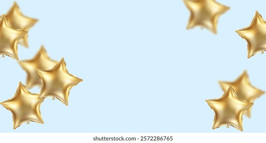 beautiful banner illustration vector pattern 3d golden star balloon design background
