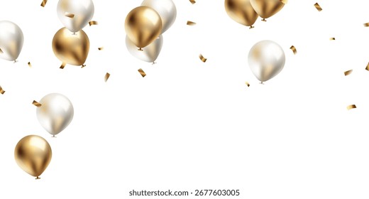Plantilla de Vector de la ilustración del Anuncio hermoso, fondo dorado del diseño del globo 3d