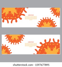 Beautiful banner mandala ethnic orange vector ornament