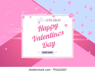 Beautiful banner template for St. Valentine's Day. Vector illustration. Format a4.