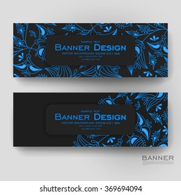 Beautiful banner vector template with floral ornament background. Creative modern design
