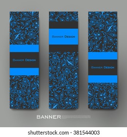 Beautiful banner vector template with floral ornament background. Creative modern design