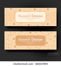 Beautiful banner vector template with floral abstract background. Creative modern design