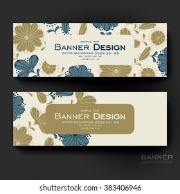 Beautiful banner vector template with floral background. Creative modern design