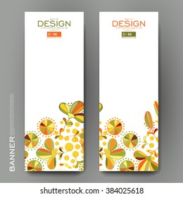 Beautiful banner vector template with floral ornament background. Creative modern design