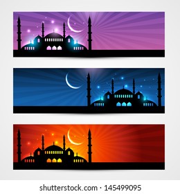 bellas pancartas de ramadan kareem y eid