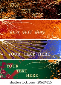 Beautiful banners for websites with the text