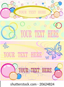 Beautiful banners for websites with the text