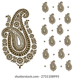 A Beautiful Baroque Ornament border Buttaa design paisley handmade artwork pattern and geometric designs and new trend border flower full dup