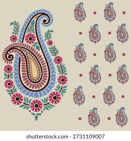 A Beautiful Baroque Ornament border Buttaa design paisley handmade artwork pattern and geometric designs and new trend border flower full dup