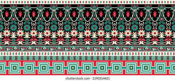 A beautiful Baroque Ornament Ethnic style border design handmade artwork pattern with watercolor, trending, texture, vintage hand drawing