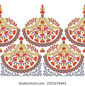 A Beautiful Baroque Ornament style border, Floral Border Art Design, Mughal Floral Art Motifs Border Design