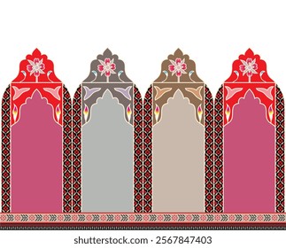 A Beautiful Baroque Ornament style border, Floral Border Art Design, Mughal Islamic Art Motifs Border Design