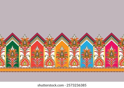 A Beautiful Baroque Ornament style border, Floral Border Art Design, Mughal Islamic Art Motifs Border Design