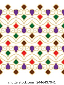 A Beautiful Baroque Ornament style Pattern, Floral Border Art Design, Mughal Floral Art Motifs Border Design