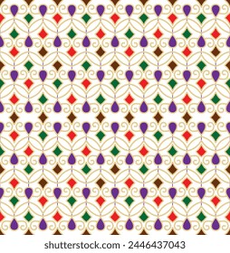 A Beautiful Baroque Ornament style Pattern, Floral Border Art Design, Mughal Floral Art Motifs Border Design