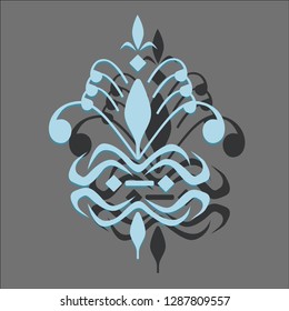 beautiful baroque pattern on isolated background, vector graphics