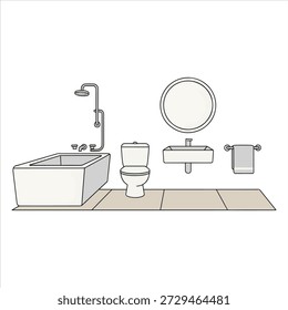 A beautiful bathroom illustration vector design