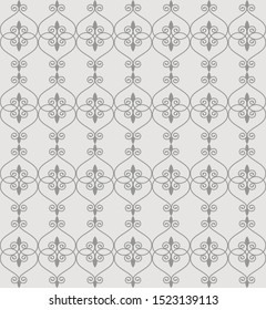 Beautiful batik ethnic seamless pattern, gray and dark neutral, stylish, for backgrounds, carpets, wallpapers, clothing, wrappers, fabrics, classic and vintage vector illustrations. floral, abstract.