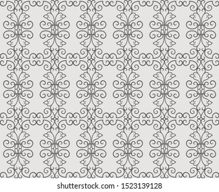 Beautiful batik ethnic seamless pattern, gray and dark neutral, stylish, for backgrounds, carpets, wallpapers, clothing, wrappers, fabrics, classic and vintage vector illustrations. floral, abstract.