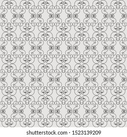 Beautiful batik ethnic seamless pattern, gray and dark neutral, stylish, for backgrounds, carpets, wallpapers, clothing, wrappers, fabrics, classic and vintage vector illustrations. floral, abstract.
