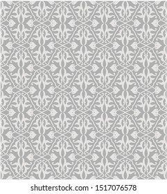 Beautiful batik pattern drawing techniques that use manual hand methods, Gray and light neutral, for backgrounds, carpets, wallpapers, clothing, wrappers, fabrics, classic and vintage.