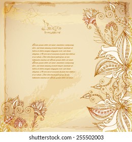 Beautiful Batik vector flower background