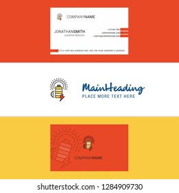 Beautiful Battery Logo and business card. vertical Design Vector