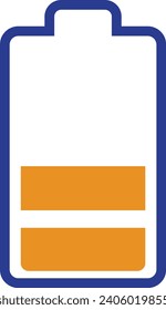 Beautiful battery Orange design shape vector