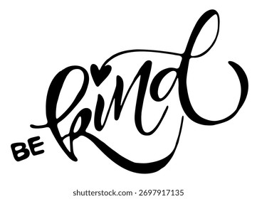 Lindos "Be Kind" script de fonte escrita à mão lettering design em um estilo caligráfico alegre e elegante. Perfeito para cartões comemorativos, postagens em mídias sociais, etiquetas de presente, cartazes e materiais de marketing sazonais.